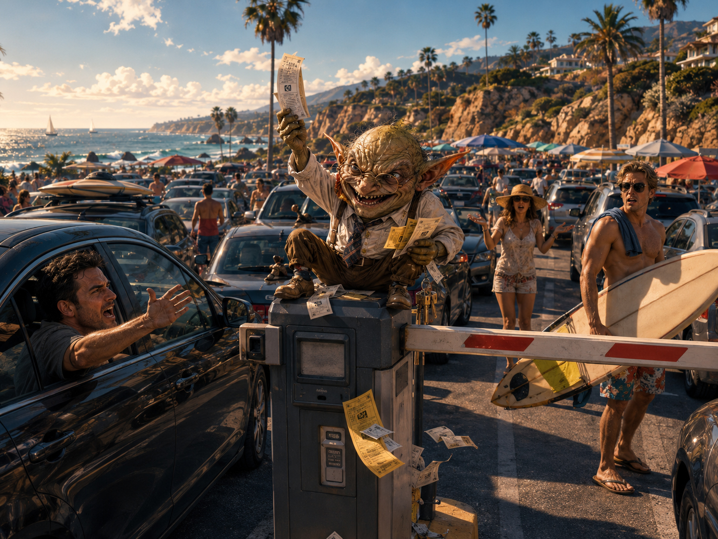 Parking Goblin causing weekend chaos near a Malibu beach parking lot